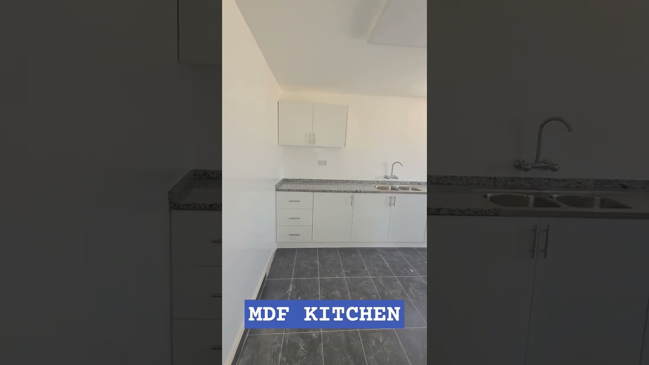 MDF kitchen with Top Granite, Double bowl sink , Door hydraulic Hinges