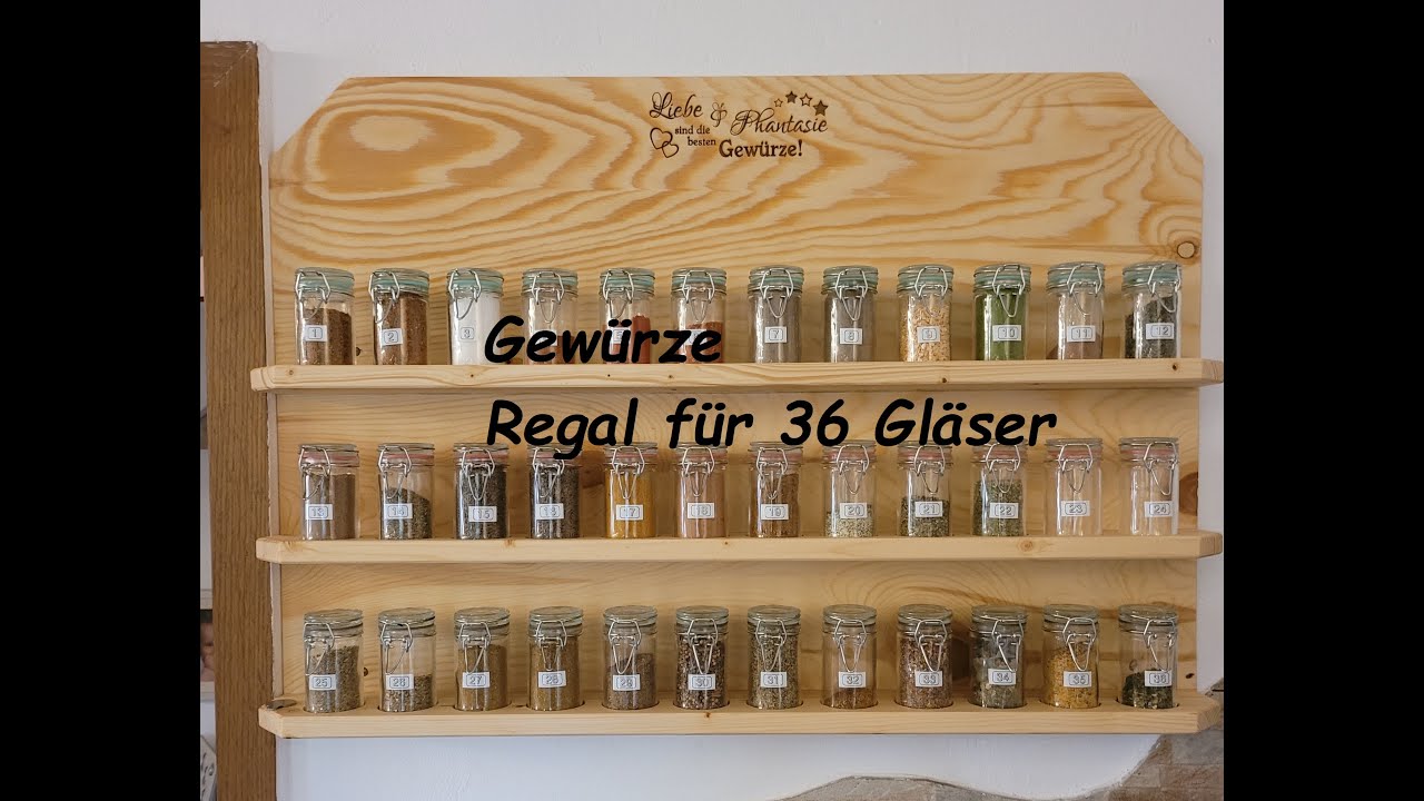 Riesen Gewürz Regal mit 36 Gläser