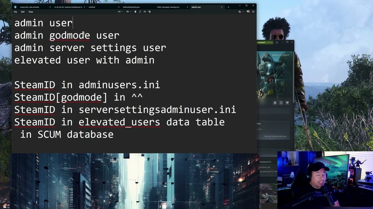 SCUM 1.0 Dev Powers - Elevated User Setup and SQLite for Local Servers