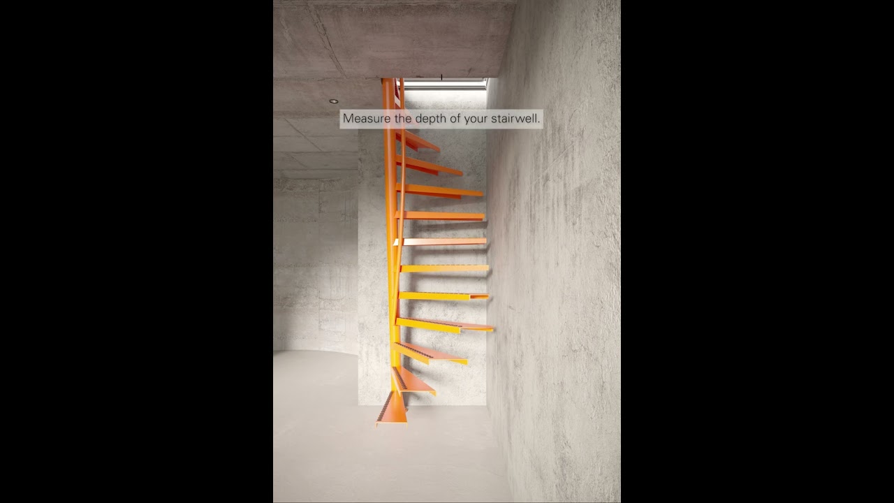 Measuring your 1m2 space saving stairs in centimeters