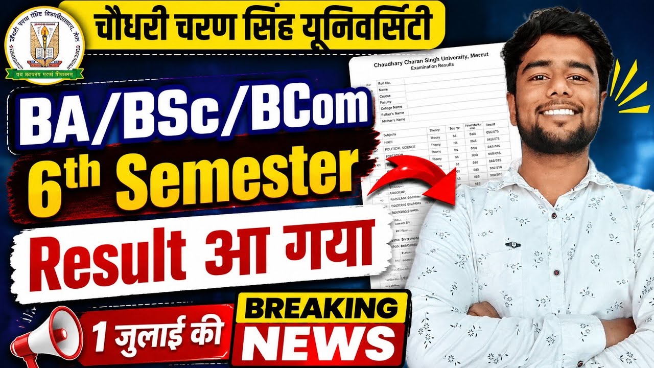BA BSc BCom 6th Semester Result 2026 Out | CCS University Result Declared | Marksheet Download