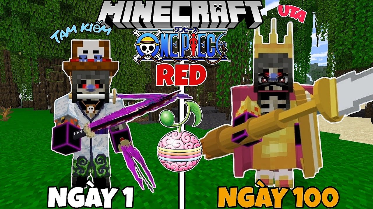 MÌNH LÀM UTA SINH TỒN 100 NGÀY MINECRAFT ONE PIECE RED
