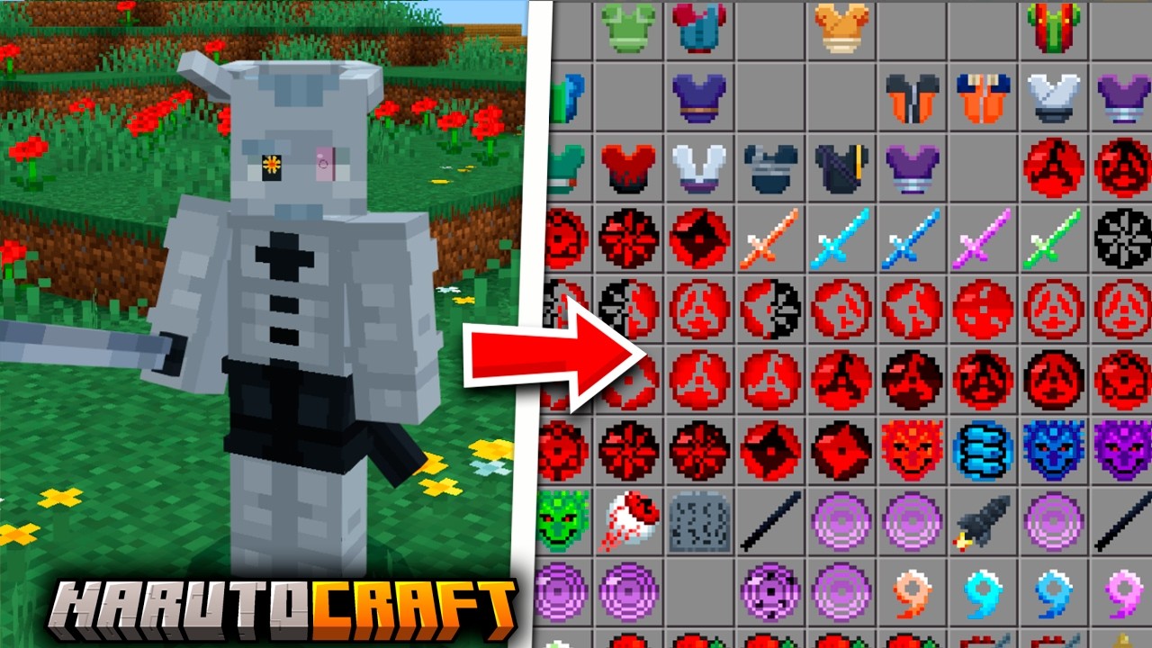 SAIU NOVA ATUALIZOU! ADDON NARUTO CRAFT V8.0 PARA MINECRAFT BEDROCK COM 100+ RIKUDOU