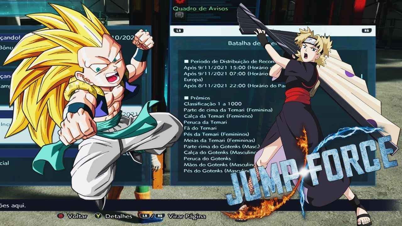 Jump Force - Evento com Trajes de Gotenks e Temari