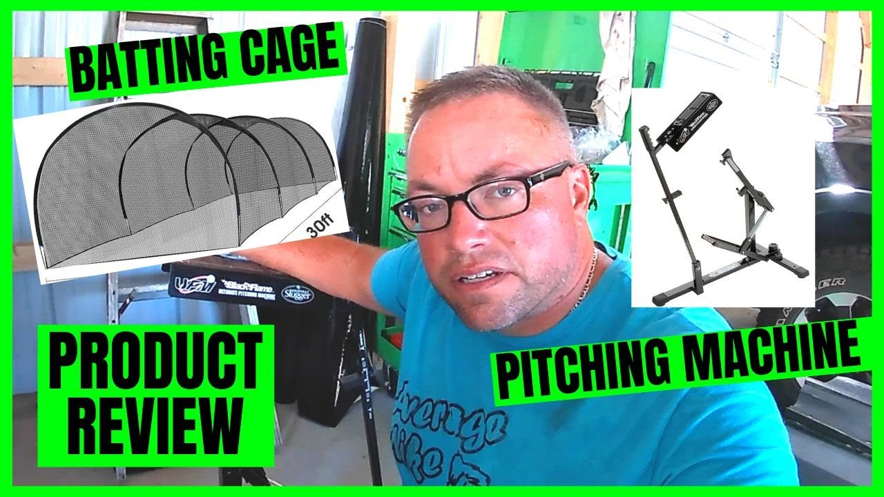 We Added a LOUISVILLE SLUGGER BLACK FLAME Pitching Machine and a BATTING CAGE to Our FACILITY!