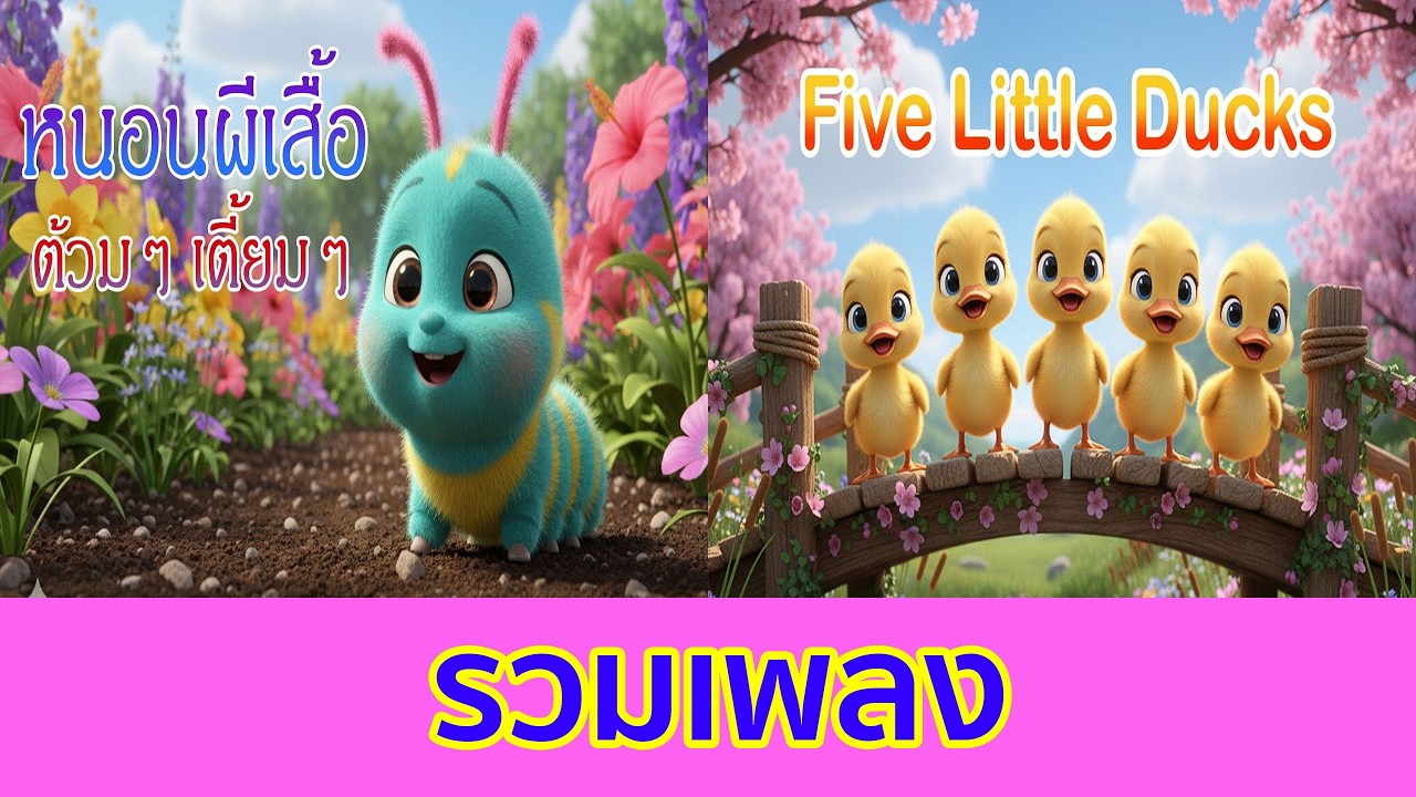 รวมเพลงหนอนผีเสื้อ Five Little Ducks I Lovely Kids Song