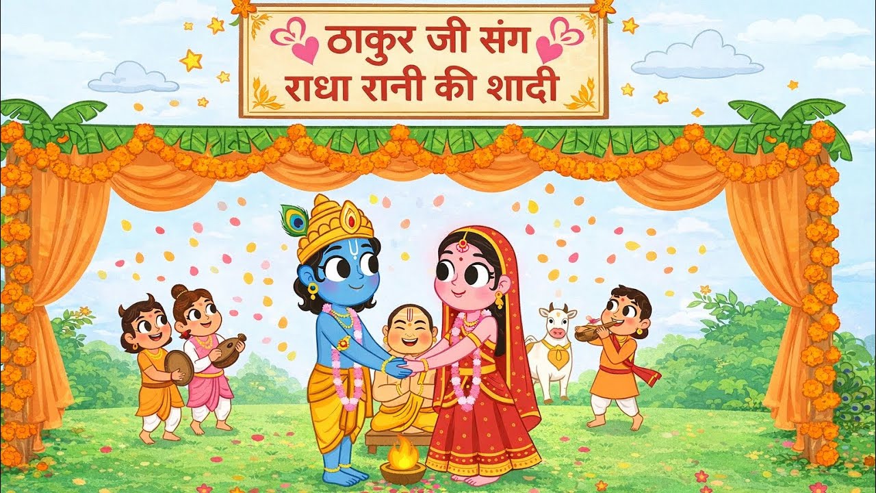 ठाकुर जी संग राधारानी जी की शादी । 🙏