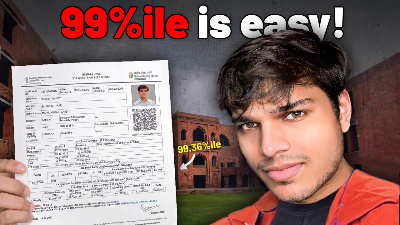 How I Scored 99.36%ile in JEE Mains in 3.5 Months (With No Coaching)