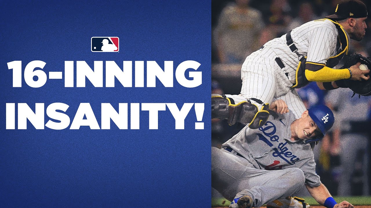 16 INNINGS?!?!? Padres, Dodgers play INSANELY long extra-innings game to add to rivalry!!