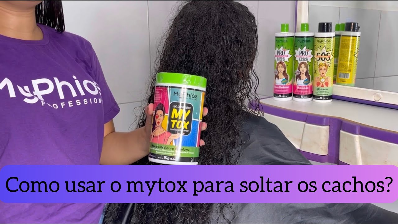 BOTOX EM UM CABELO MUITO CACHEADO - Como tirar o frizz e reduzir o volume com o mytox da myphios ?