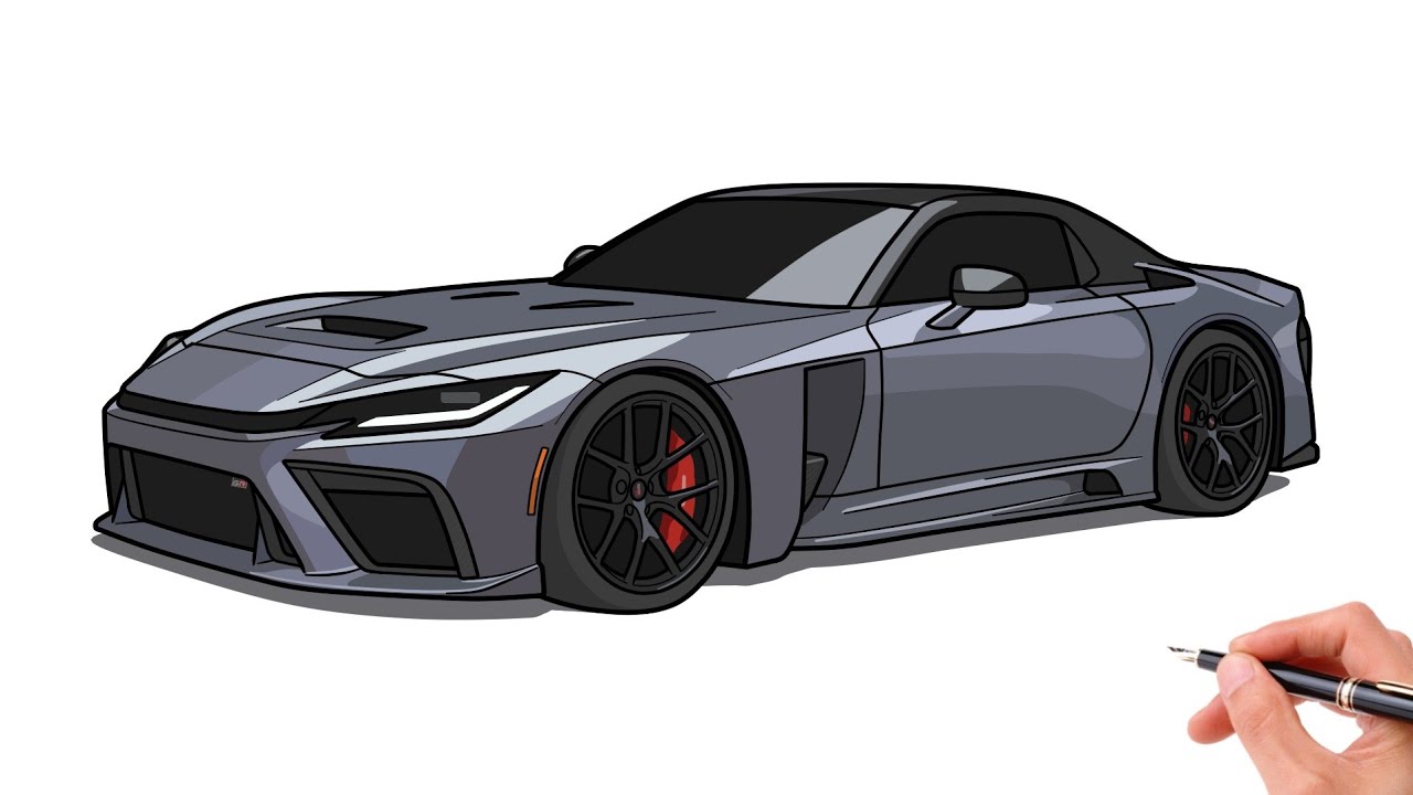 How to draw TOYOTA GR GT / drawing Toyota 2026 sports car