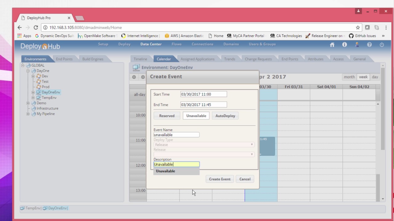 Deploy your Application via the Calendar with DeployHub Pro