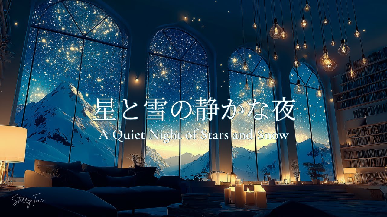 【癒しのピアノBGM】星と雪の静かな夜｜作業・読書・リラックス用BGM｜A Quiet Night of Stars and Snow