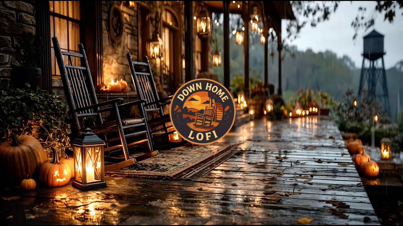 1 Hour Cozy Rainy Fall Porch Ambience with Lofi Country Music &ndash; Relax, Study, Sleep