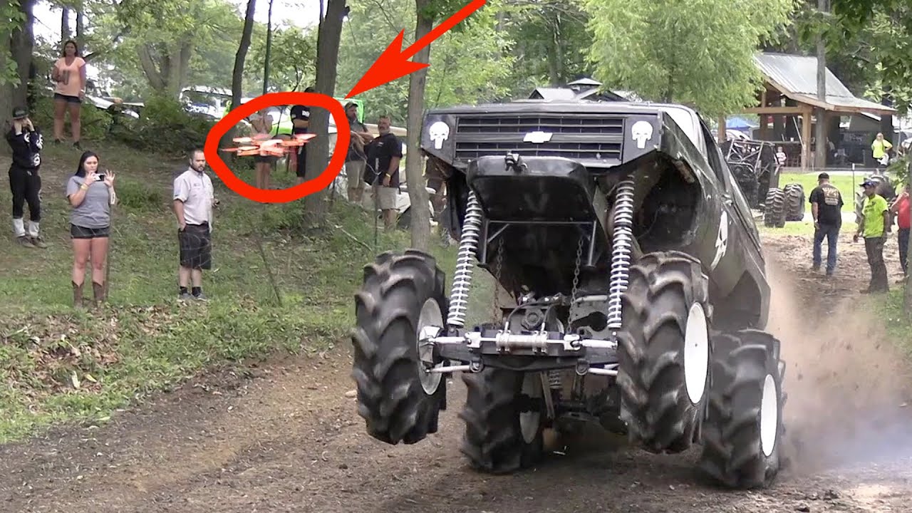 Punisher kills a Drone & the Wheelie game || Perkins Mud Bog 2021