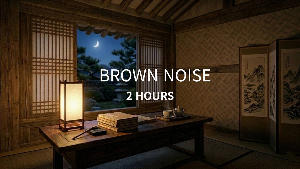 Deep Focus Brown Noise for Studying in a Cozy Hanok (2 Hours)