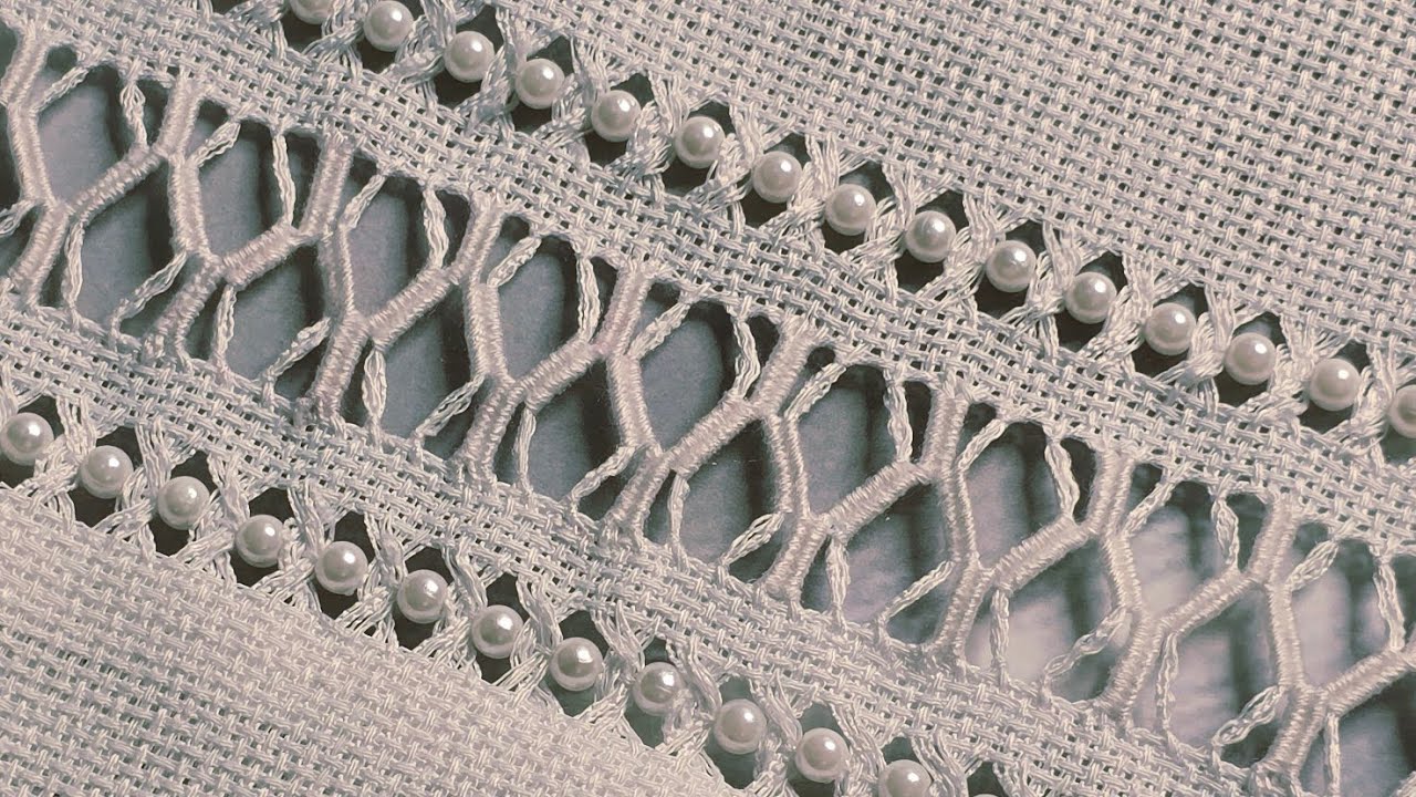 Exquisite border with spiral and bead stitching / embroidery / Hardanger / tarkashi 💝