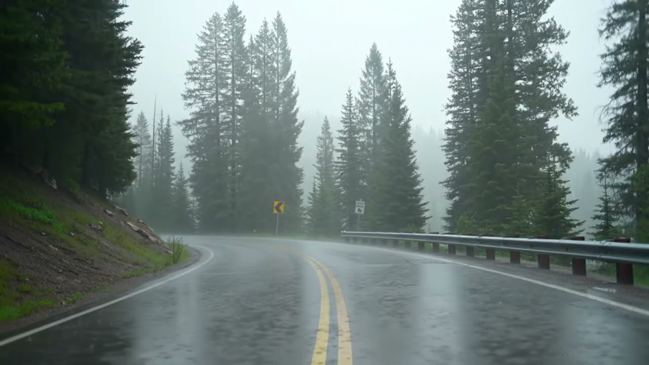 Forest Highway Rain Ambience #40 &ndash; Soothing ASMR Sleep Sounds