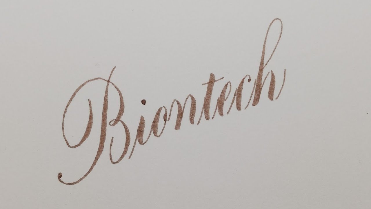 Biontech - Copperplate Calligraphy with Uni Pin Brush Pen