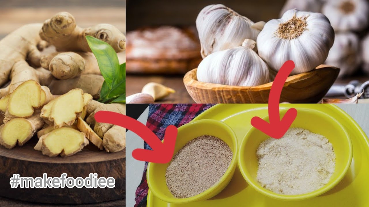 How to make dry ginger & garlic powder at home/इस तरीके से बनाया जाता है सोंठ पाउडर/Homemade powders