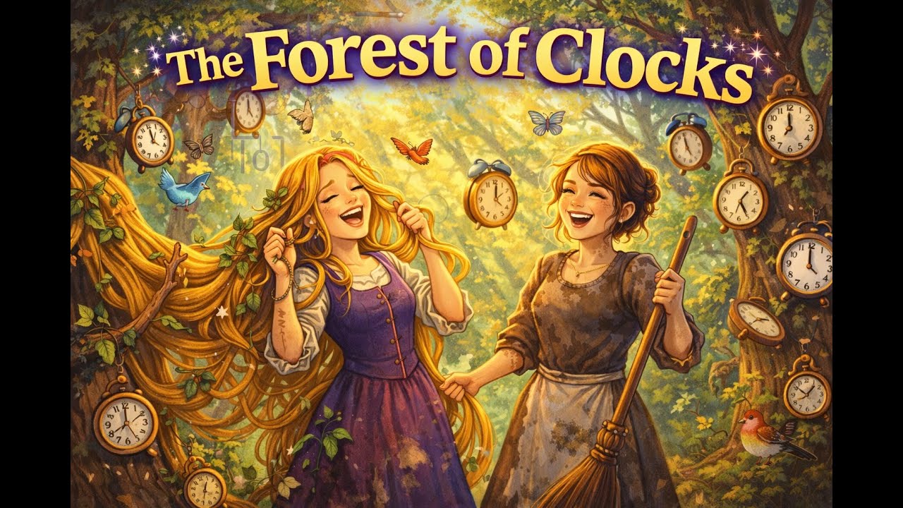 Rapunzel and Cinderella in the Forest of Clocks | Funny Fairy Tale Story
