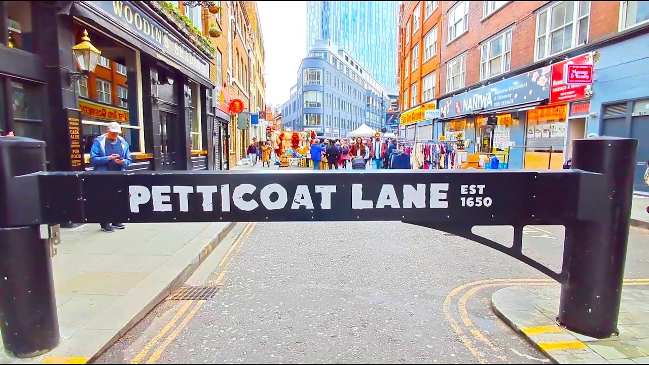 LONDON CITY Petticoat Lane Market WALKING TOUR 4K