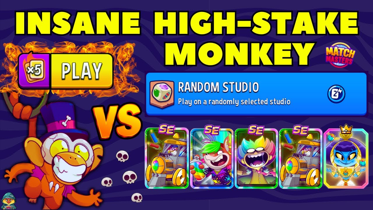INSANE x5 HIGH-STAKE LEGENDARY MONKEY JOOJOO | Match Masters Random Studio + Super Sprint