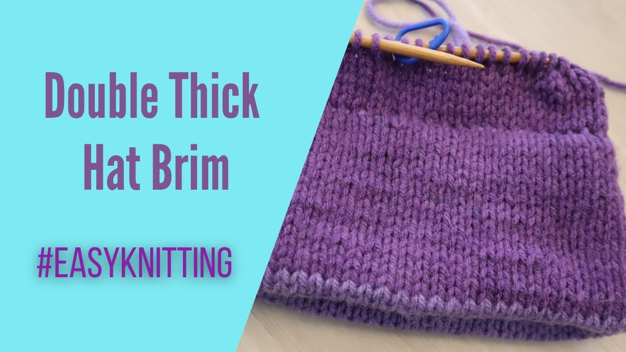 How to Knit Double Brim Hat - Easy Knitting | Purple Rose Crafts
