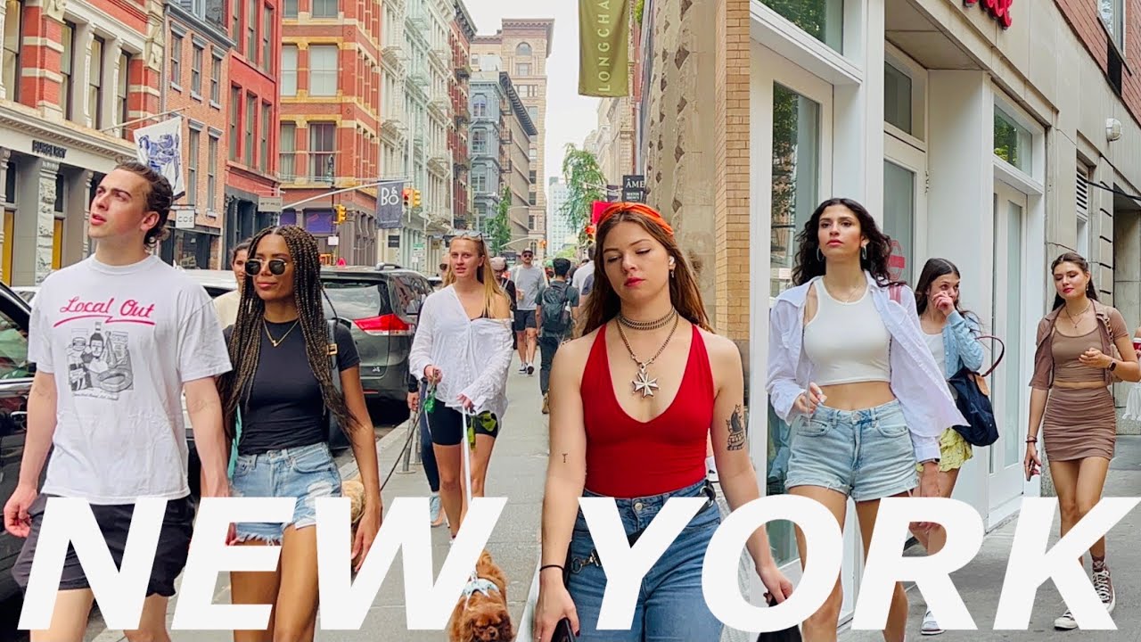 [4K]🇺🇸NYC Summer Walk🗽Hot Saturday in SoHo & NoLita ❤️☕️ La Cabra, New McNally Jackson |June 2023