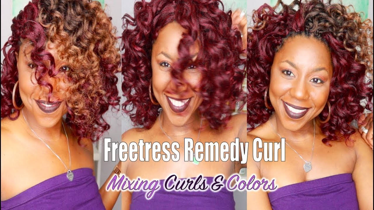 Stunning Burgundy & Blonde Crochet Braids | Freetress Remedy Curl | Miko