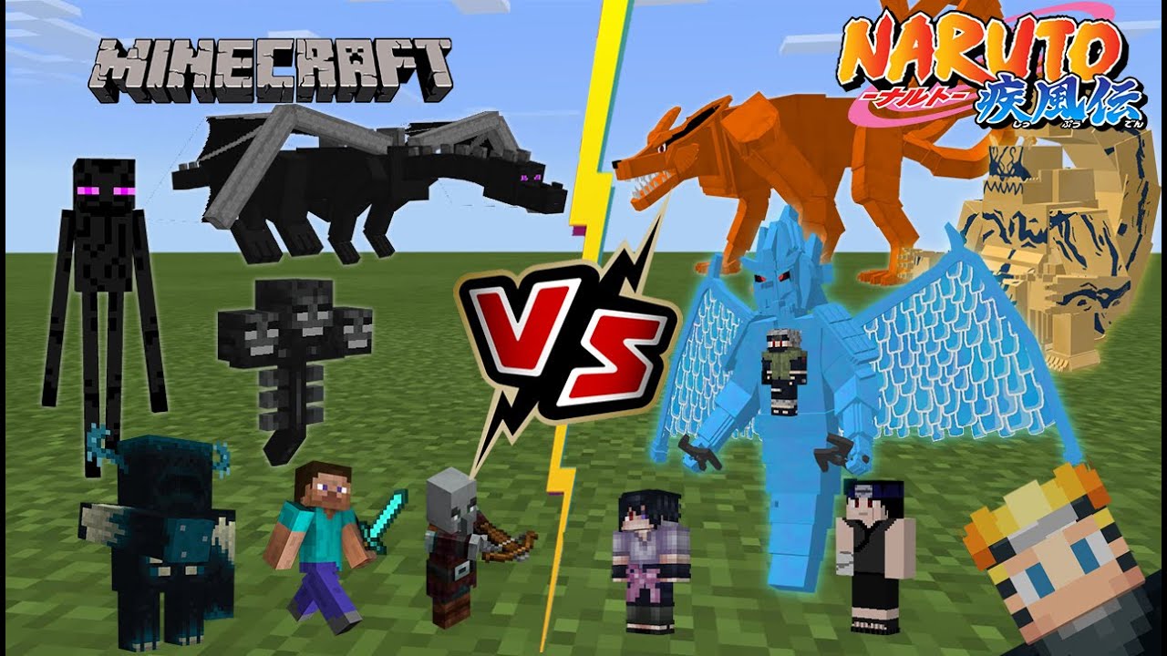 Naruto Shippuden VS Minecraft Mobs and Bosses (Naruto VS Steve)[Minecraft PE]