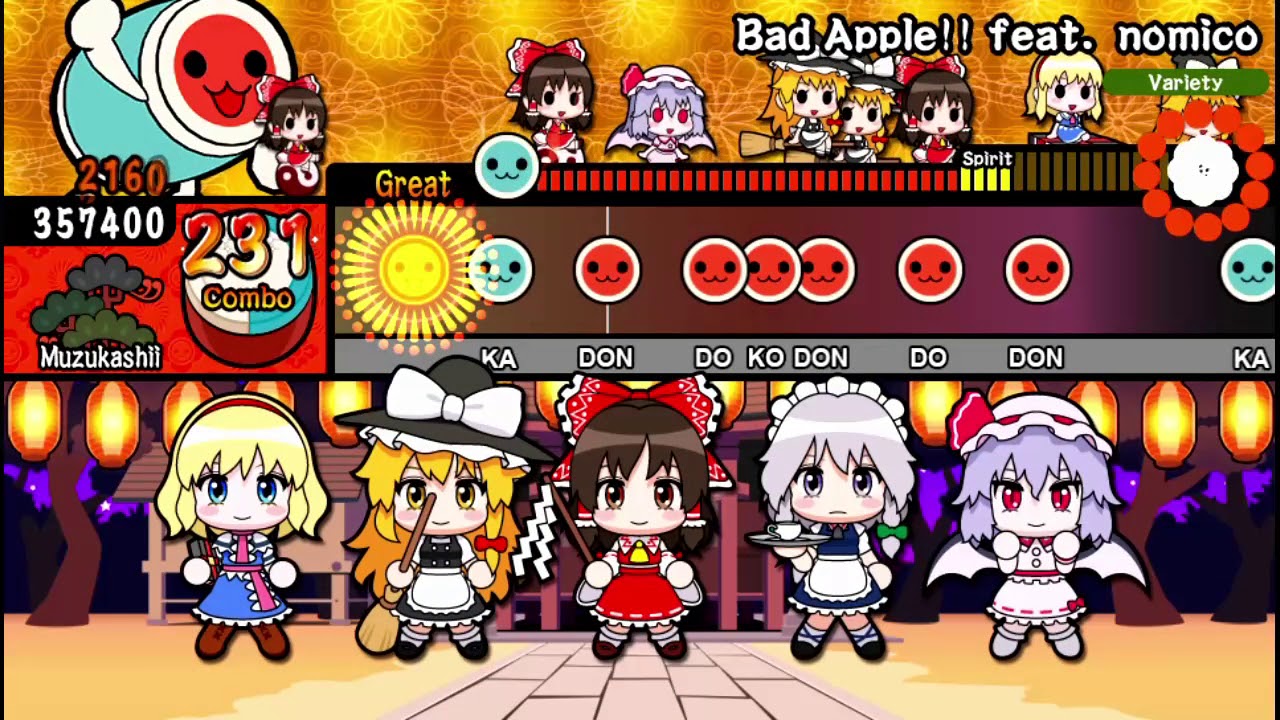 Taiko no Tatsujin V Version: Bad Apple!! [Hard]