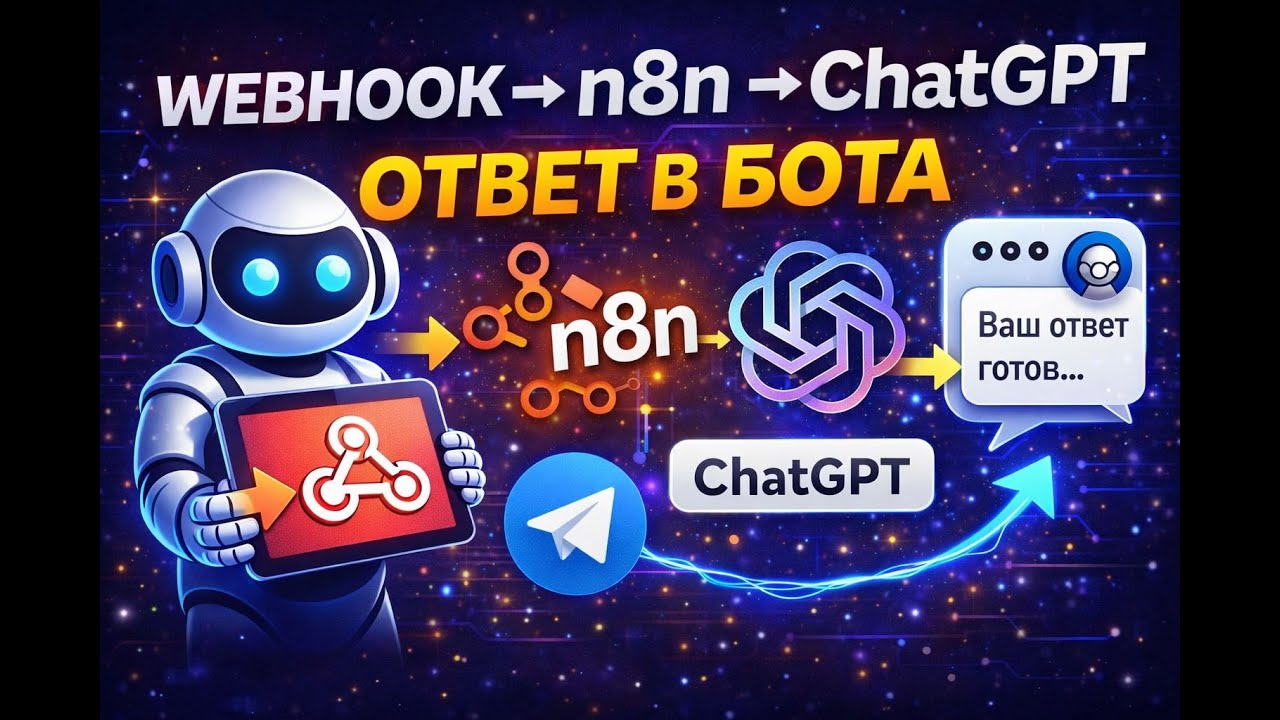 PuzzleBot → n8n → OpenAI (ChatGPT): принимаем webhook, получаем ответ и возвращаем в Telegram-бота