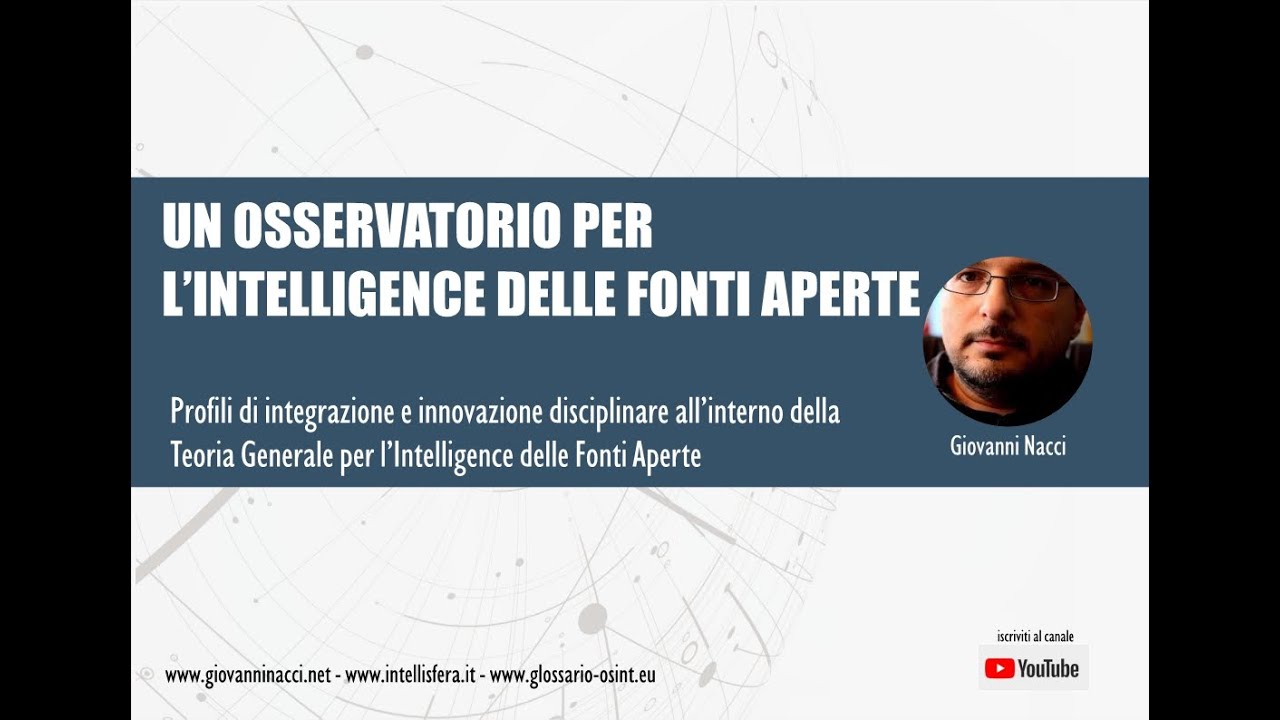 Un Osservatorio per l'intelligence delle Fonti Aperte