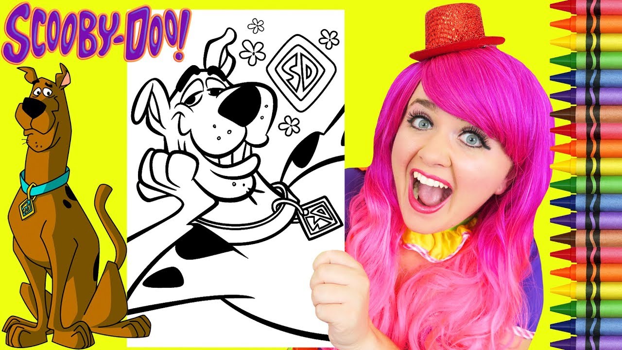 Coloring Scooby Doo Mystery Dog GIANT Coloring Page Crayola Crayons | KiMMi THE CLOWN
