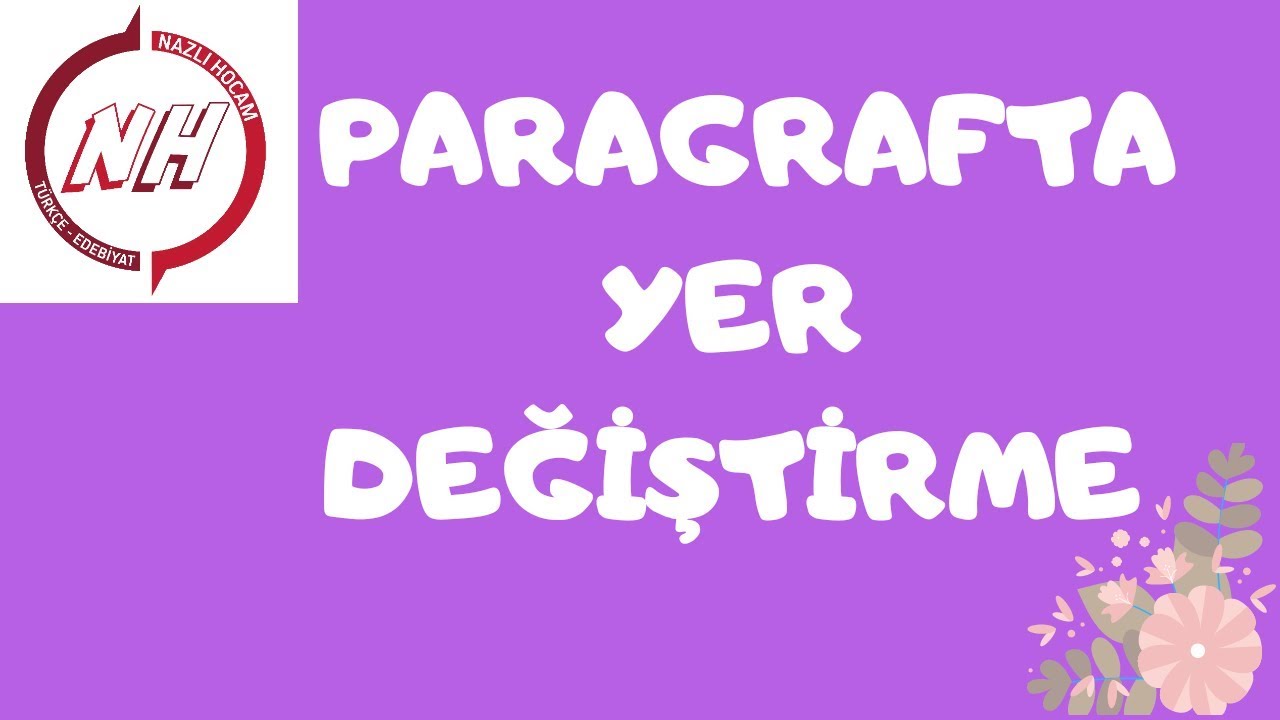 PARAGRAFTA YER DEĞİŞTİRME