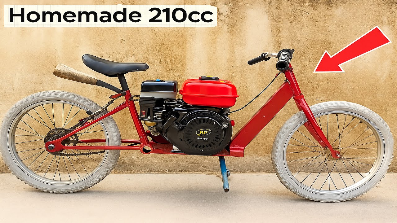 Homemade 200cc MOTORCYCLE! Full Process + TEST /@AHDProjectt​