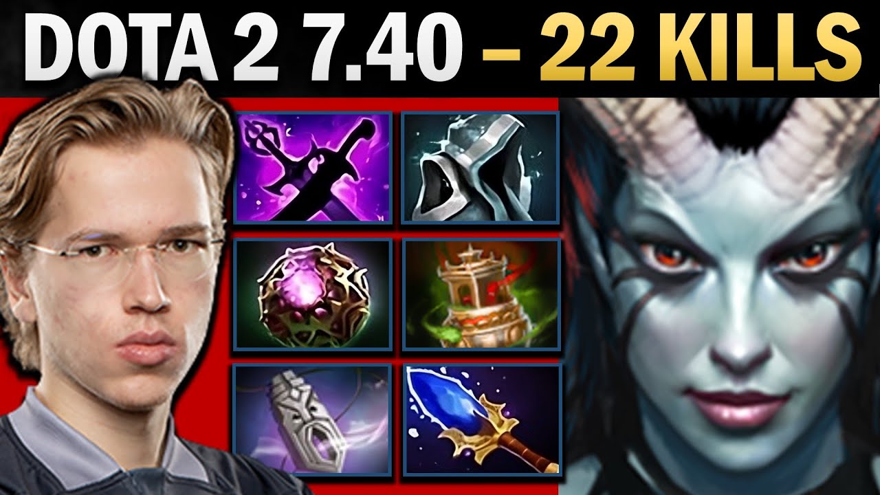 Queen of Pain Pro Mid with 22 Kills and Shroud - Gameplay Dota