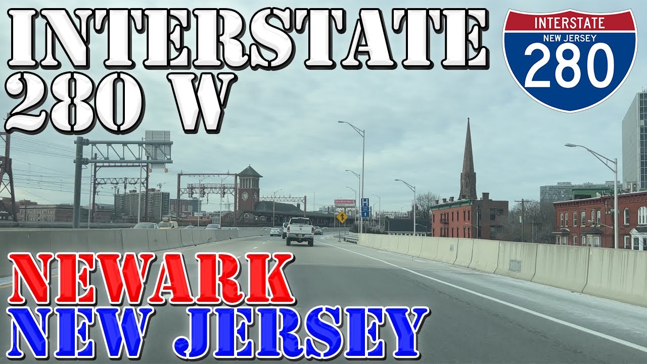I-280 West FULL Route - Newark - New Jersey - 4K Highway Drive