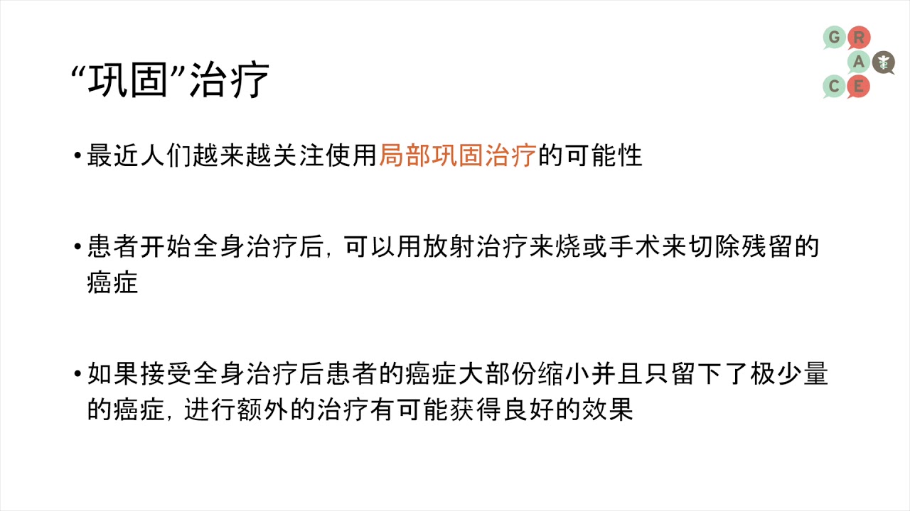 Lung Cancer Video Library Mandarin - Consolidation Radiation After a Good Response to 1st Line