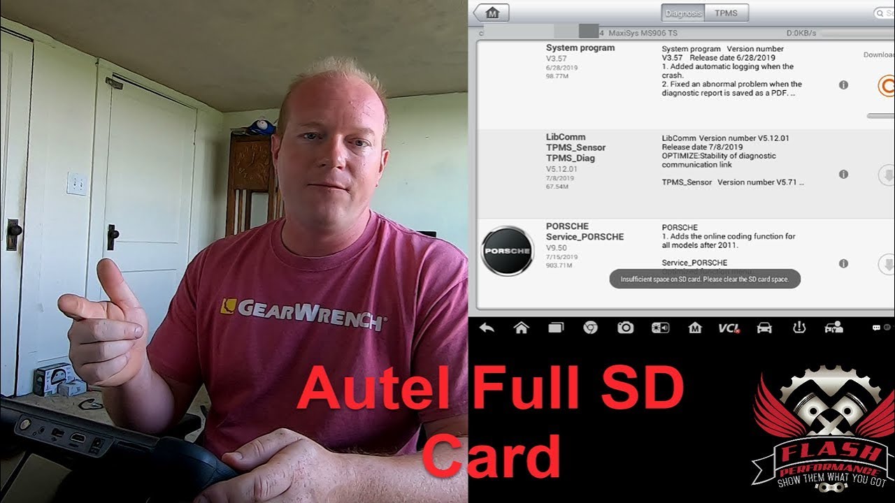 Карта памяти Autel MaxiSys SD заполнена