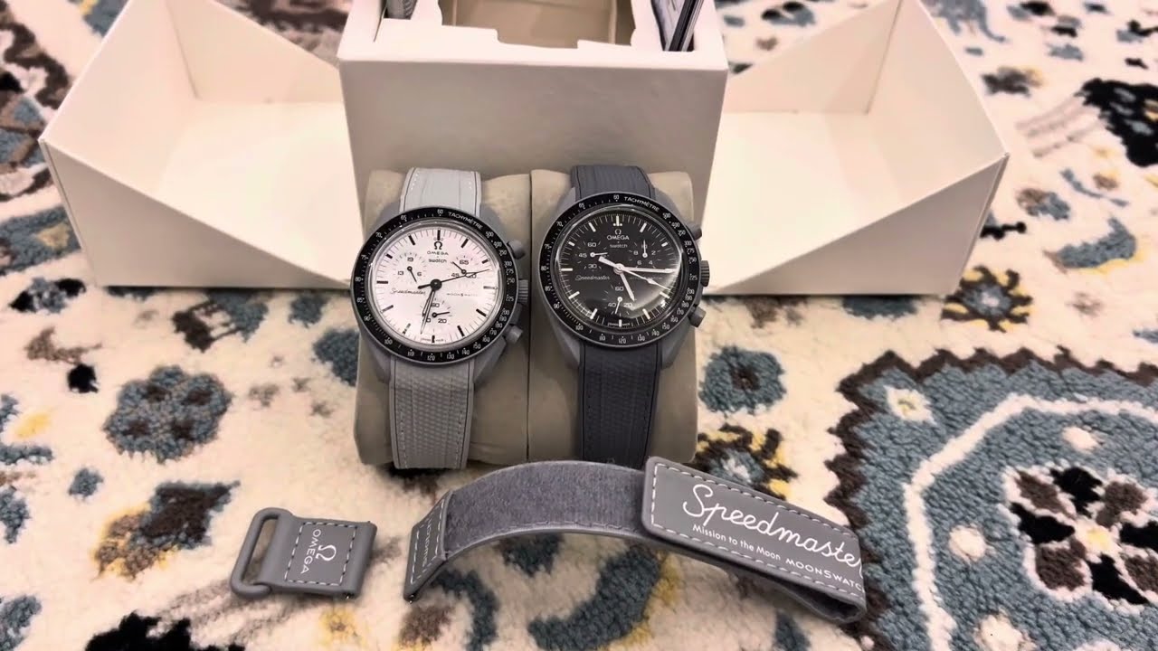 Omega X Swatch Bioceramic MoonSwatch             1965 Strap Black & Grey 🖤🩶