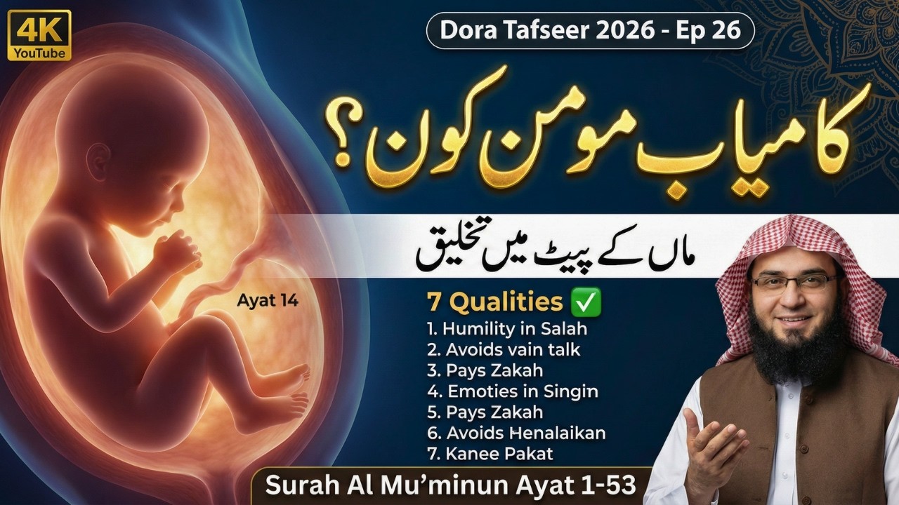 Dora Tafseer 2026 Ep 26 | Surah Al Mu'minun 1-53 | Kamyab Momin Ki 7 Nishaniyan | Abu Hassan Swati