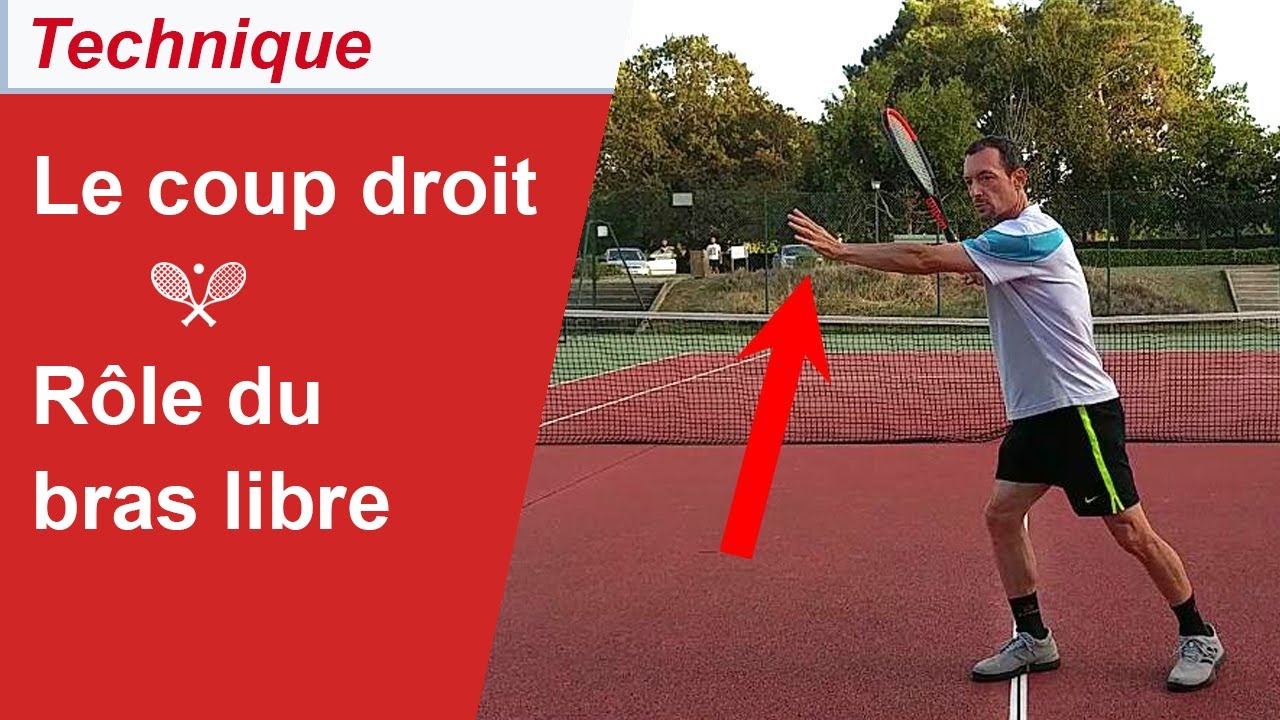Technique du coup droit au tennis - le rôle du bras libre