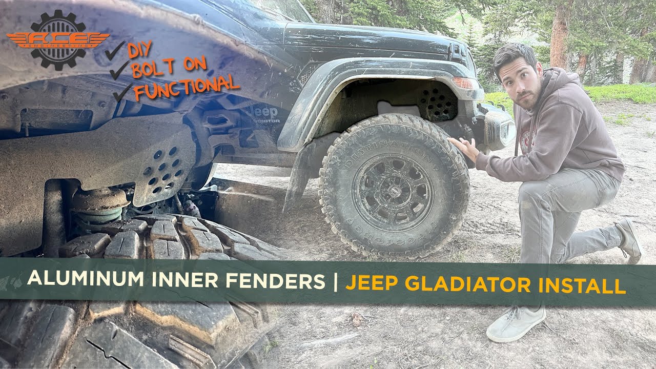 Jeep Gladiator Mud Flaps and Inner Fender Install |  Ace Engineering | Jeep Wrangler