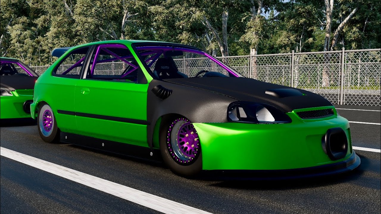 BeamNG Honda Ek Hatch | All Motor M1 Class | Drag Racing Honda | 1/4 Mile Testing | Vims Production 