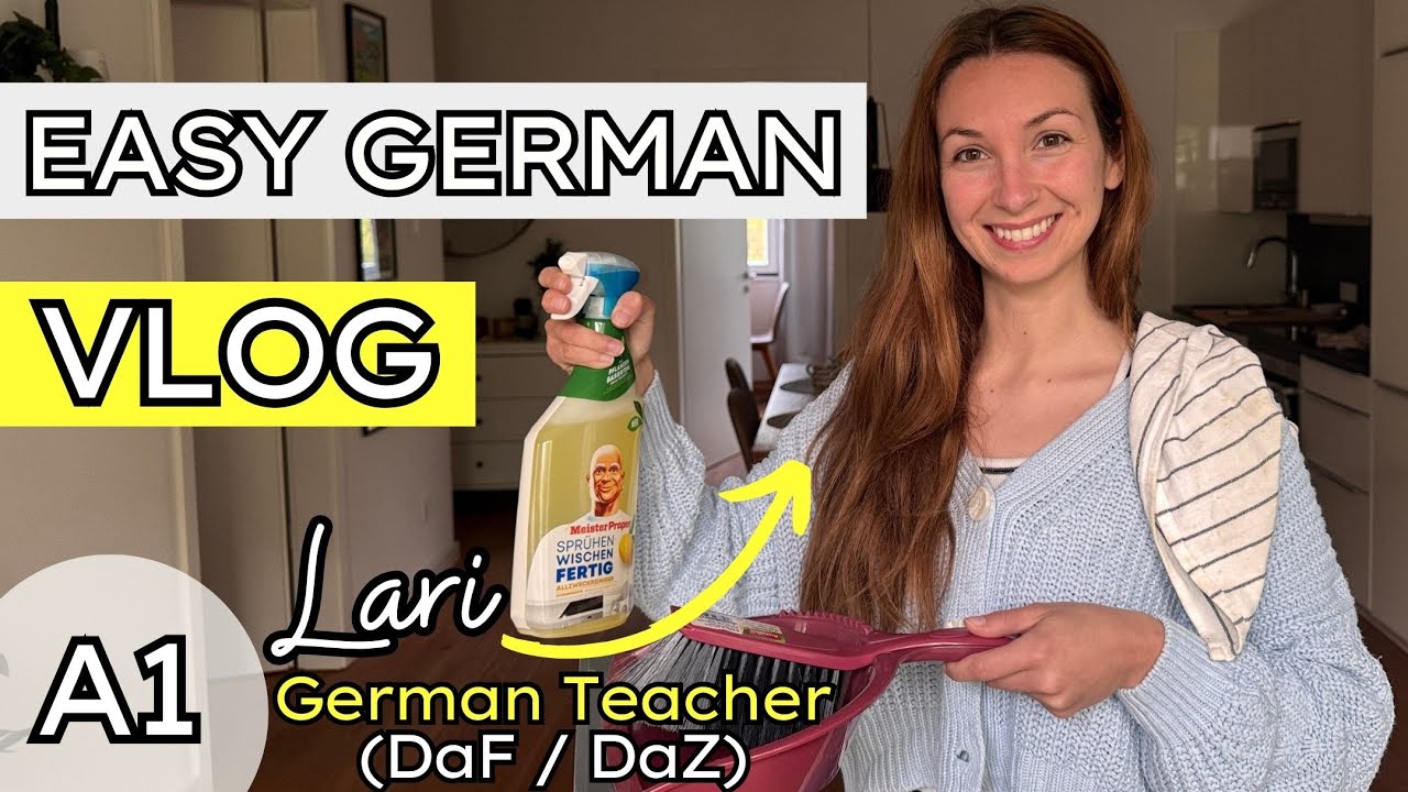 German Learning Vlog for Absolute Beginners | COMPREHENSIBLE INPUT (Cleaning & House Chores)