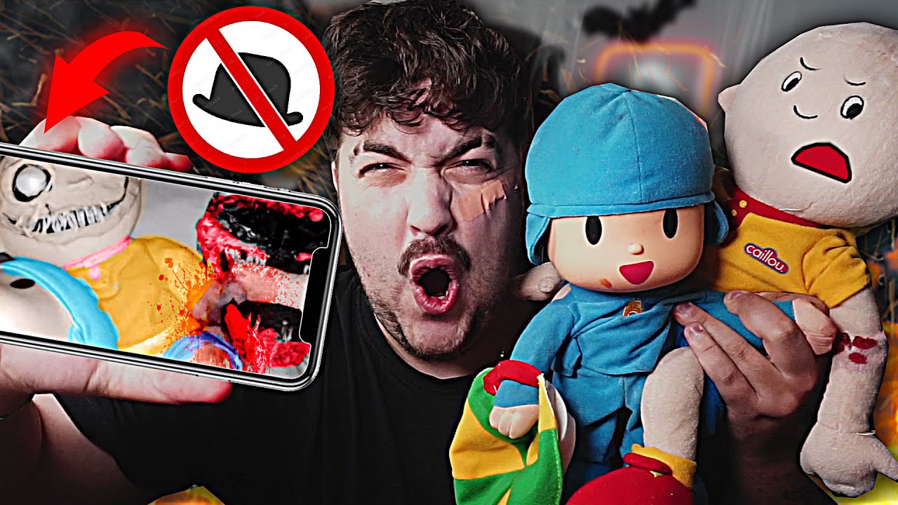LE QUITÉ EL GORRO A MI MUÑECO DE CAILLOU Y LO ENFRENTÉ A POCOYÓ😱👀 *muy LOCO*