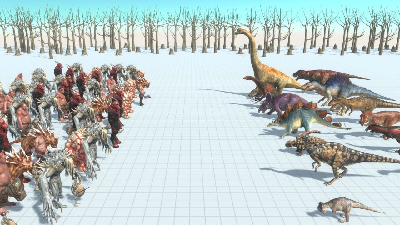 ALL DINOSAURS vs 50 INFERNALS Animal Revolt Battle Simulator