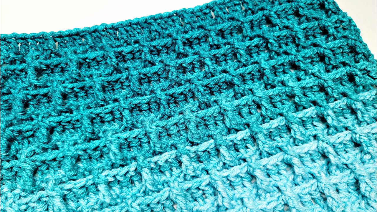How To Crochet Stitch For Blankets and Scarfs - Raised Brick  Stitch